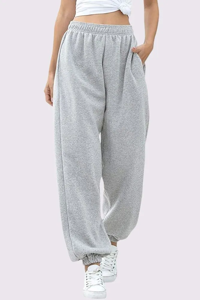 Fleece Full Length Closed Hem Jogging Bottom