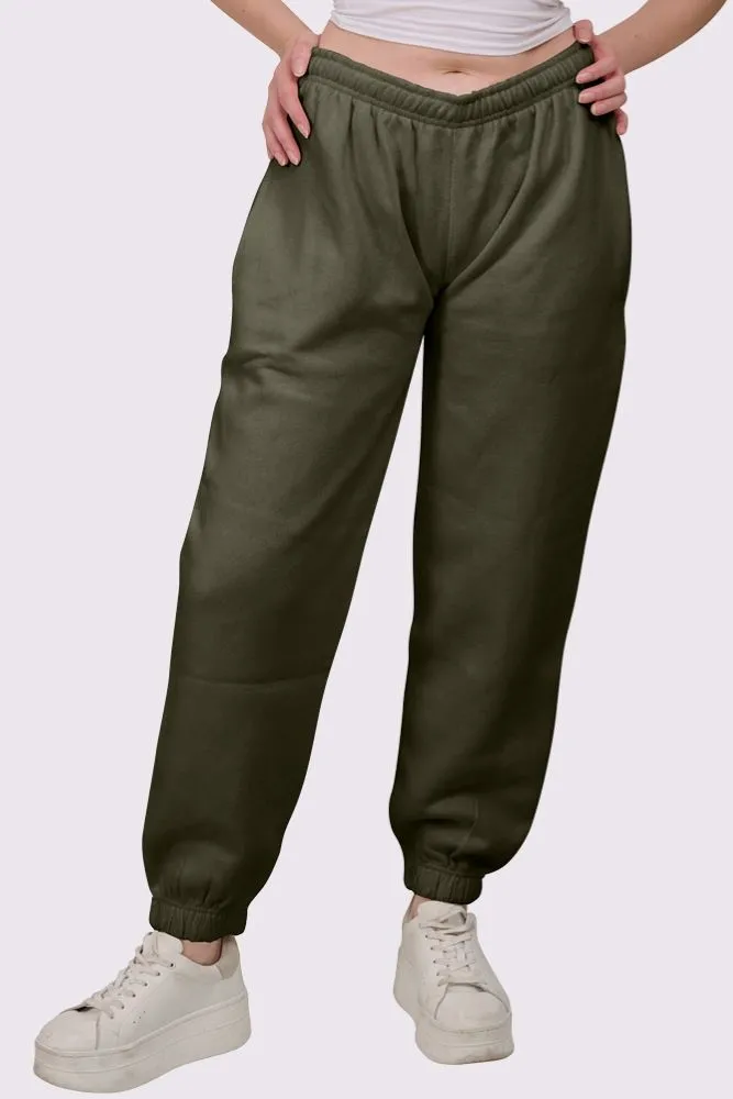 Fleece Full Length Closed Hem Jogging Bottom