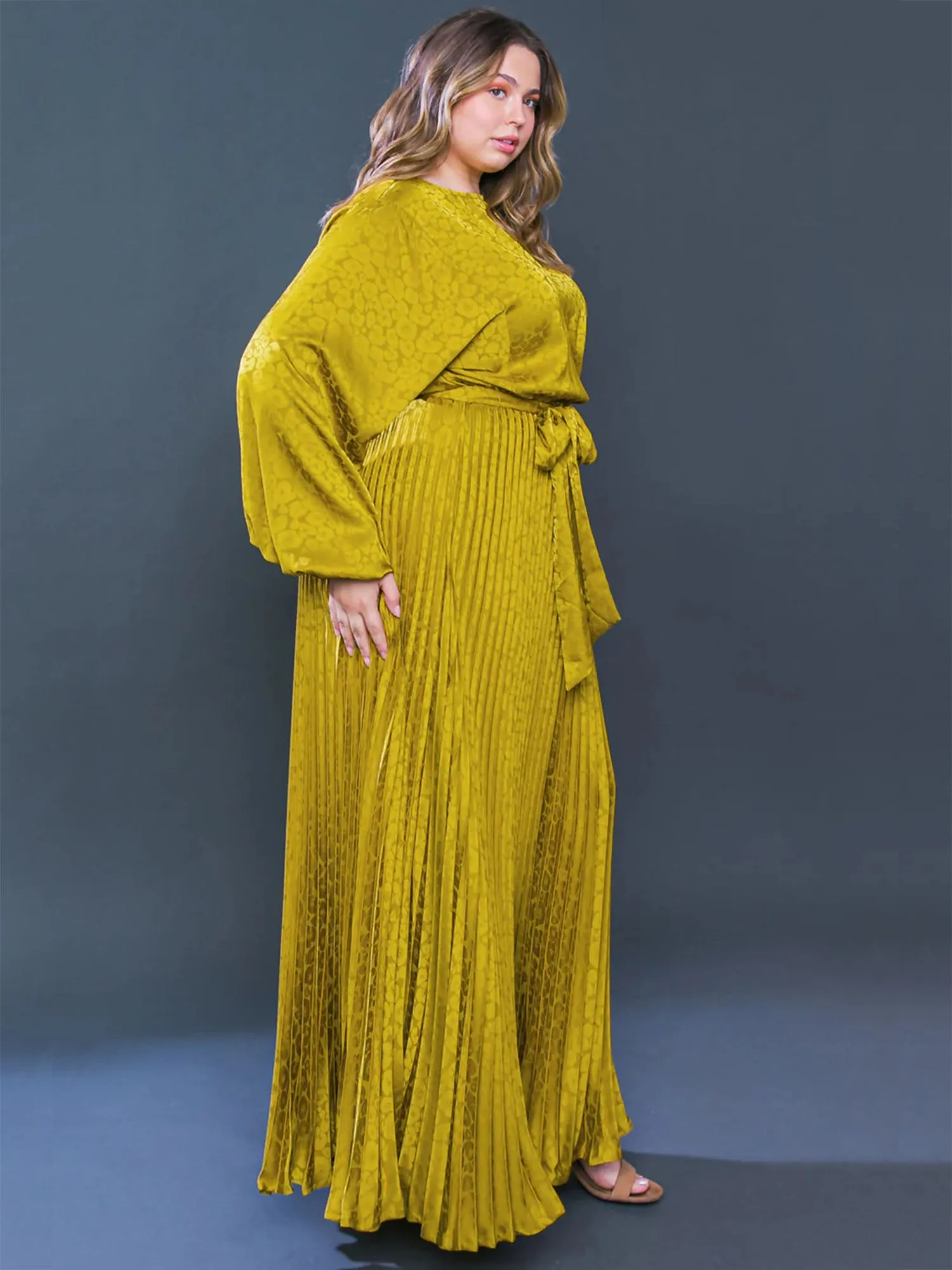 Flying Tomato Plus Crew Neck Pleated Maxi Dress - Brands We Love