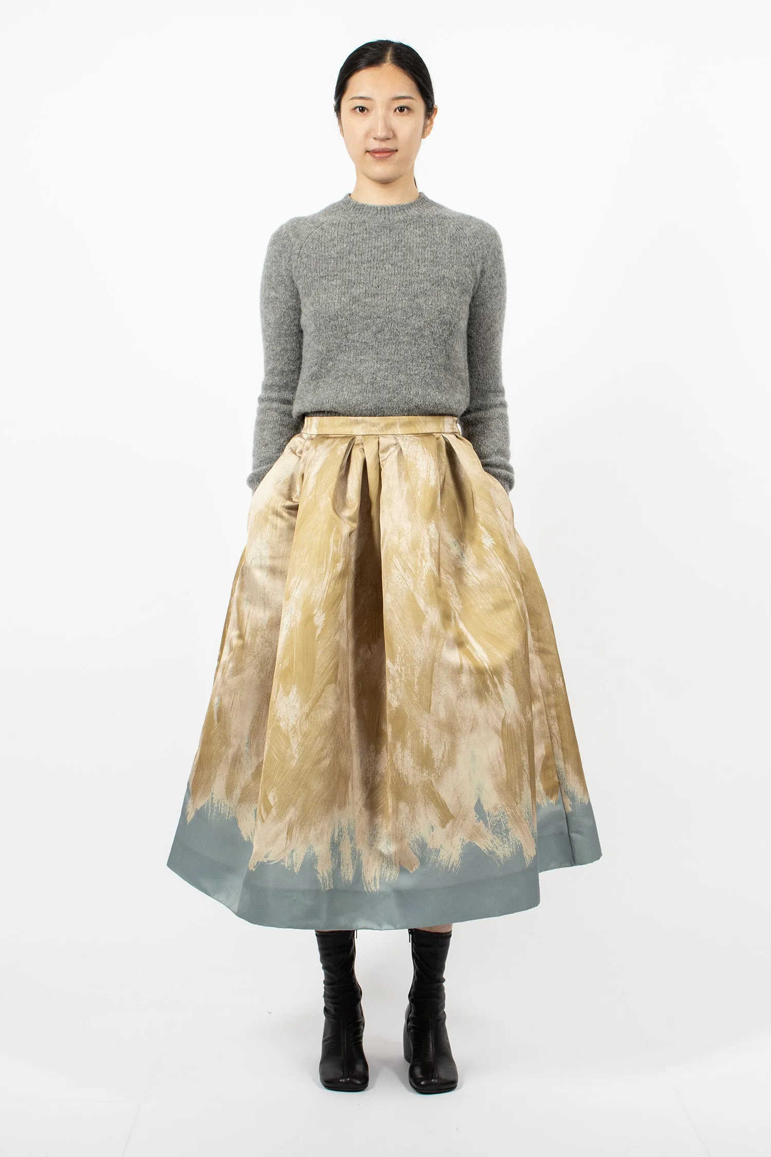 Full A-Line Skirt Beige/Raf