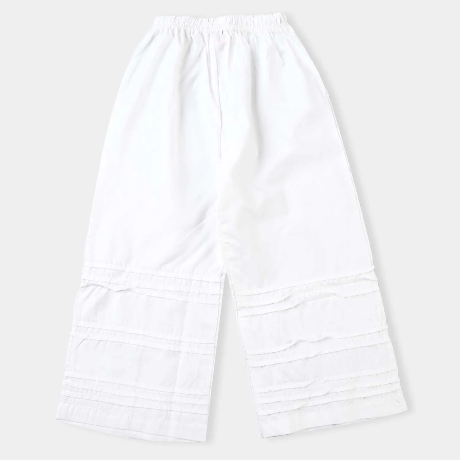 Girls Cotton Pleated Culotte-White