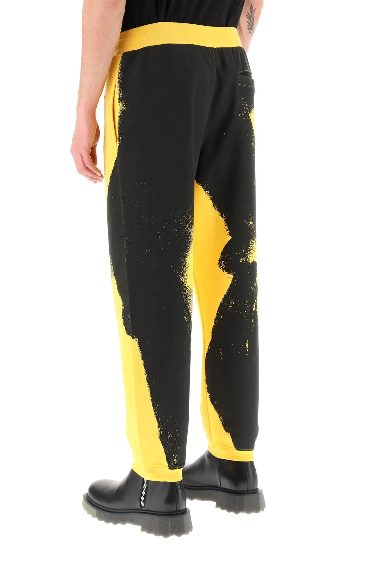 graphic print jogger pants with logo