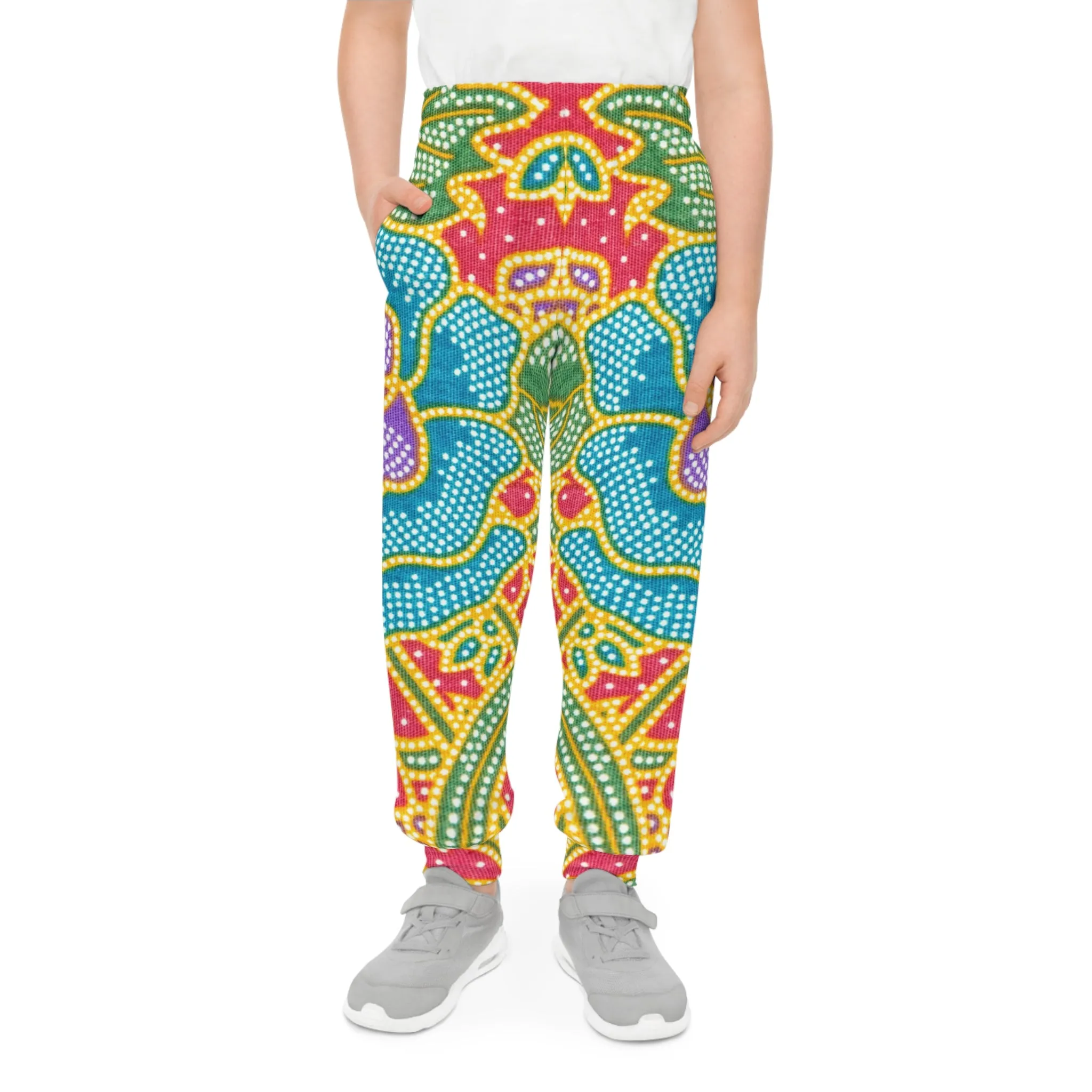 Green and red flowers - Inovax Youth Joggers