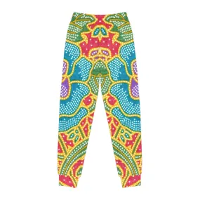 Green and red flowers - Inovax Youth Joggers