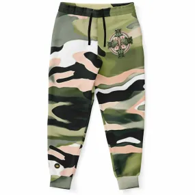 Green Mirage Celtic Cross Eco-Poly Camo Unisex Joggers