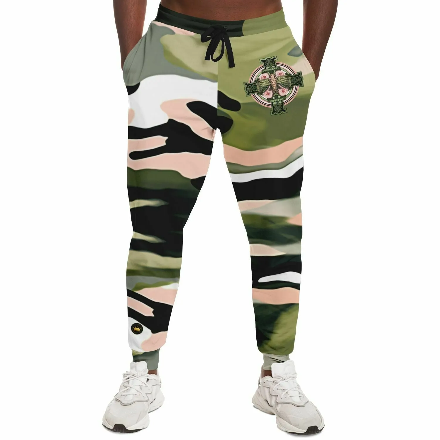 Green Mirage Celtic Cross Eco-Poly Camo Unisex Joggers