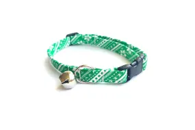 Green Nordic Stripe Winter Cat Collar