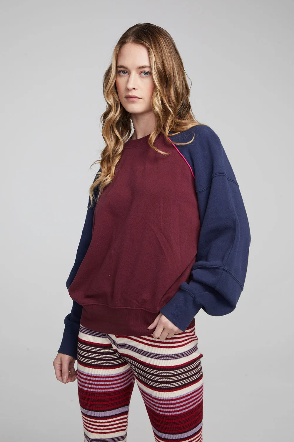 Harvard Wine Red and Mood Indigo Pullover