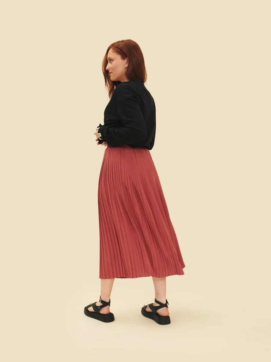 Hazel Terracotta Pleated Skirt