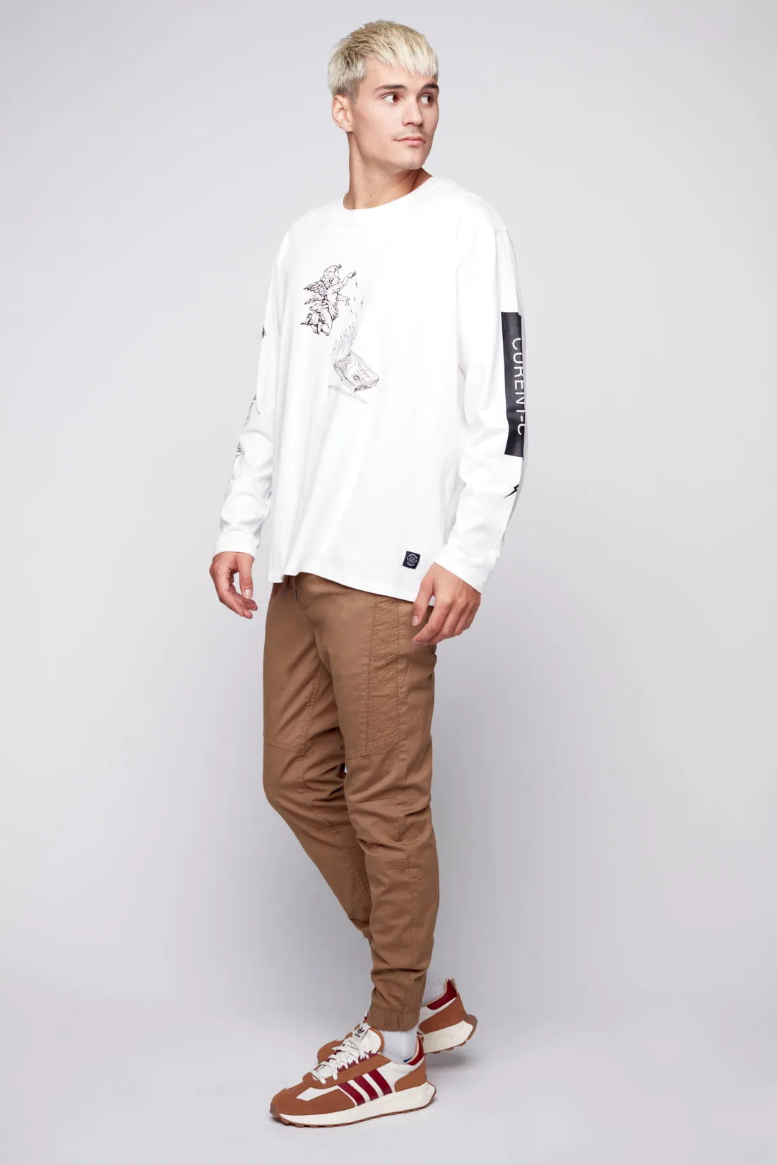 HENDRIX - 5 Pocket Moto Stitch Jogger - Beige