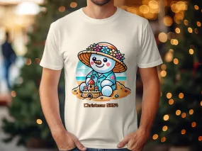 Holiday Beach Snowman Christmas 2024 T-Shirts