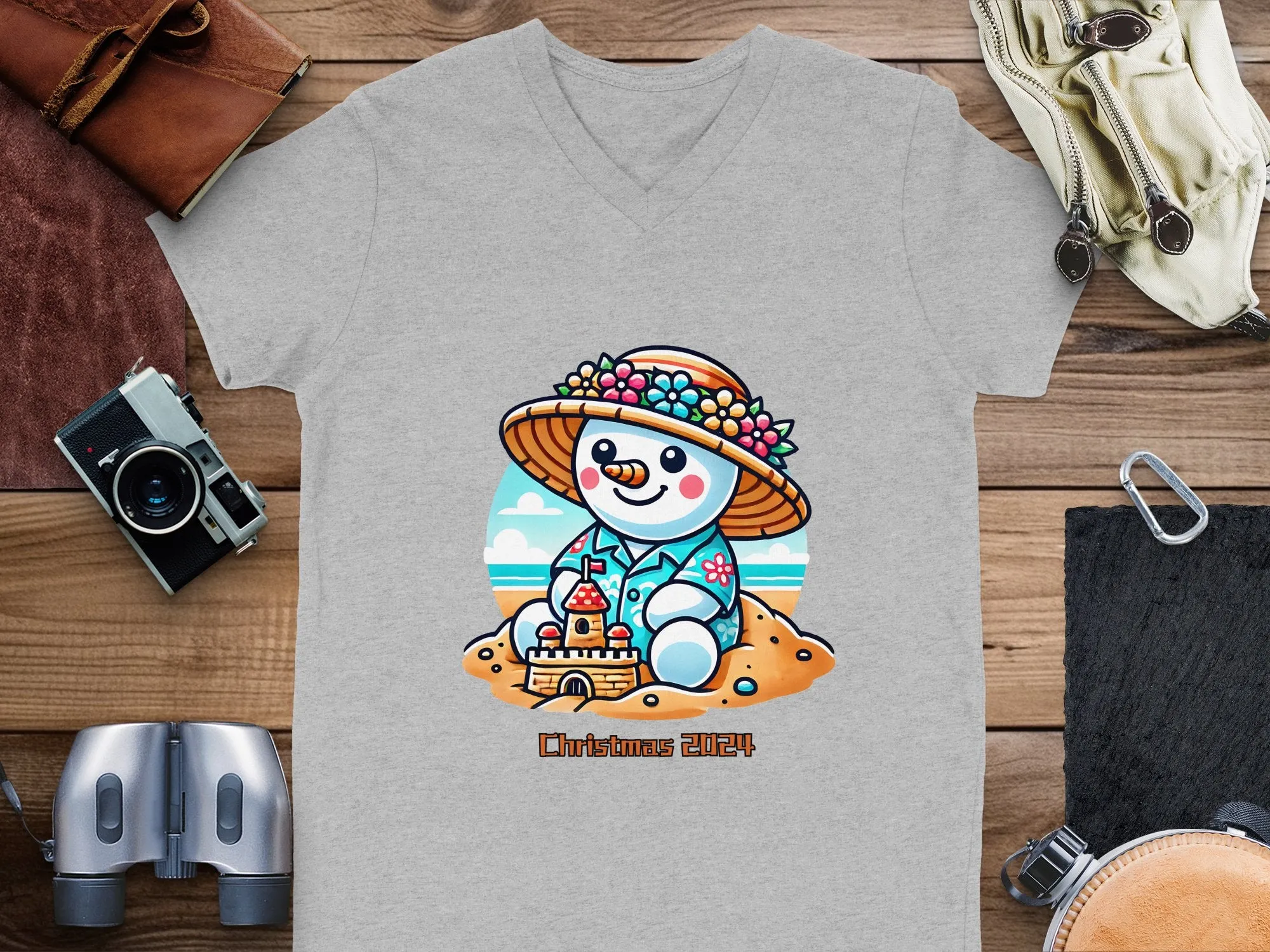 Holiday Beach Snowman Christmas 2024 T-Shirts