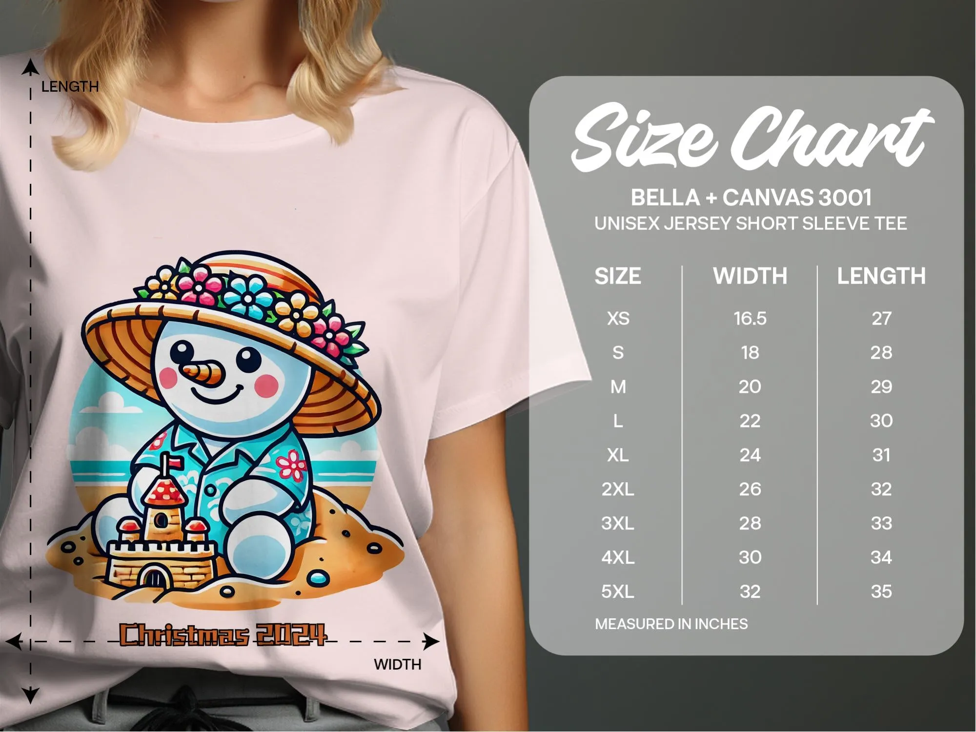 Holiday Beach Snowman Christmas 2024 T-Shirts