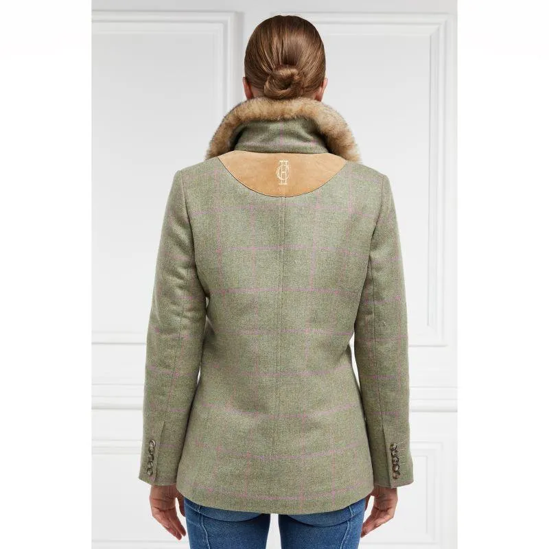 Holland Cooper Country Classic Ladies Tweed Jacket with Faux Fur Collar - Chartwell Check