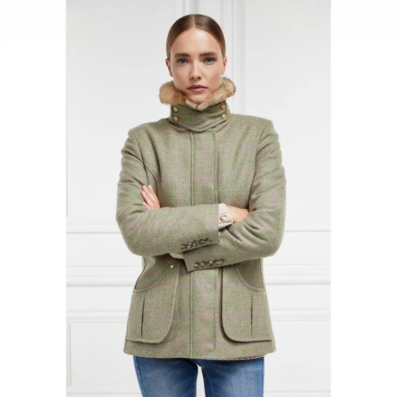 Holland Cooper Country Classic Ladies Tweed Jacket with Faux Fur Collar - Chartwell Check