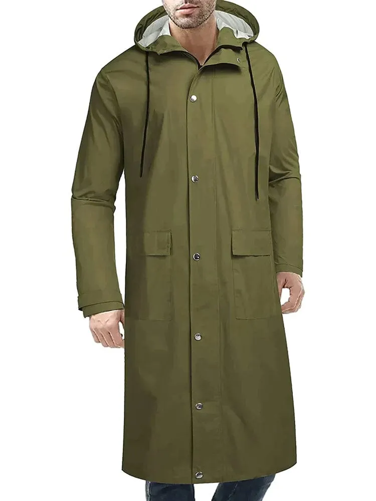 Hooded Waterproof Lightweight Long Raincoat (US Only)