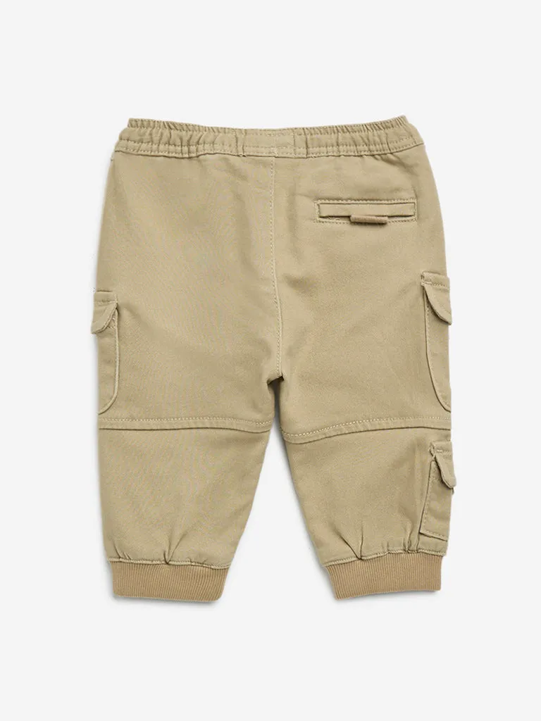 HOP Baby Dark Beige Relaxed-Fit Mid-Rise Joggers