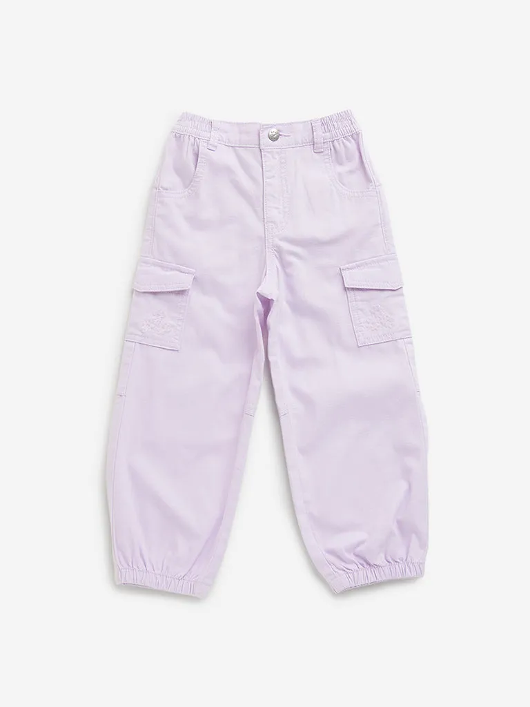 HOP Kids Lilac Cargo-Style Mid Rise Joggers