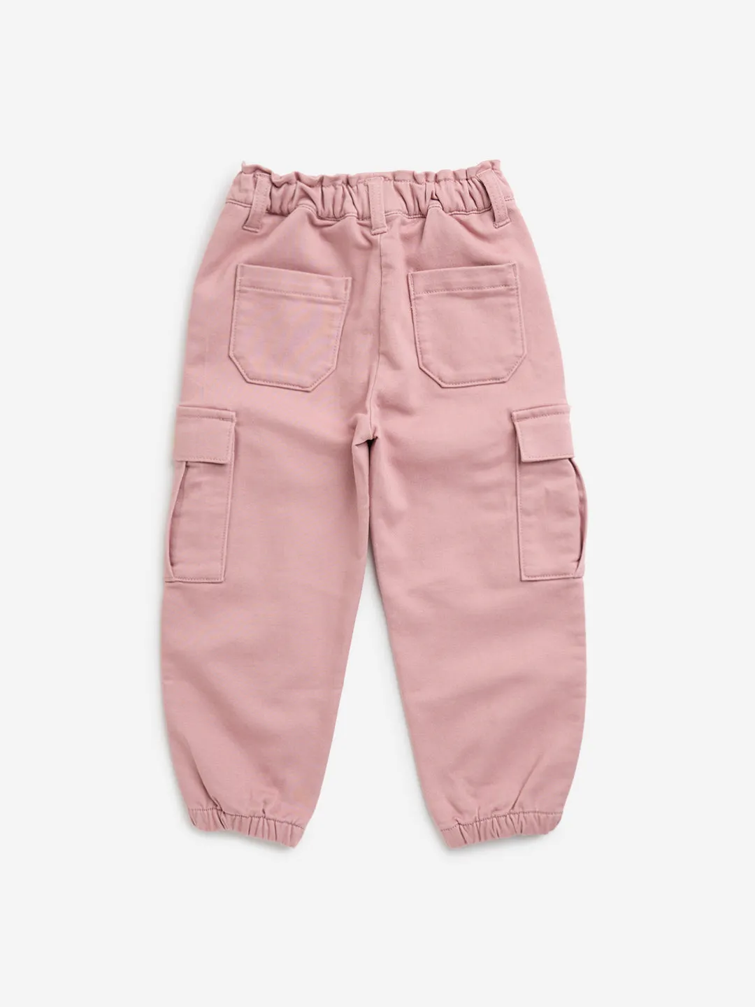 HOP Kids Pink Mid-Rise Cotton Blend Joggers