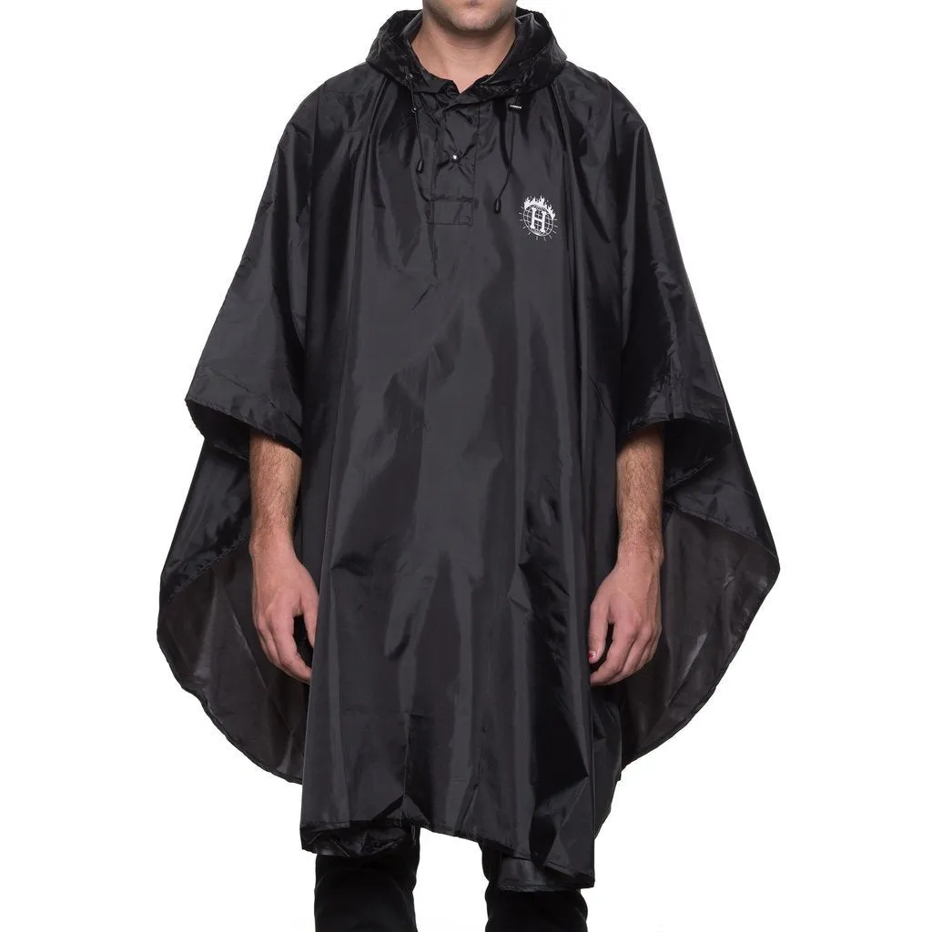 HUF X THRASHER PACKABLE PONCHO // BLACK