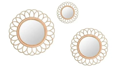 IRA Furniture Fleur Decorative Rattan Wall Mirror