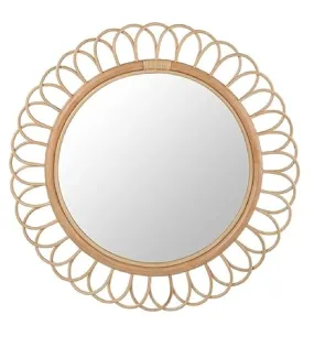 IRA Furniture Fleur Decorative Rattan Wall Mirror