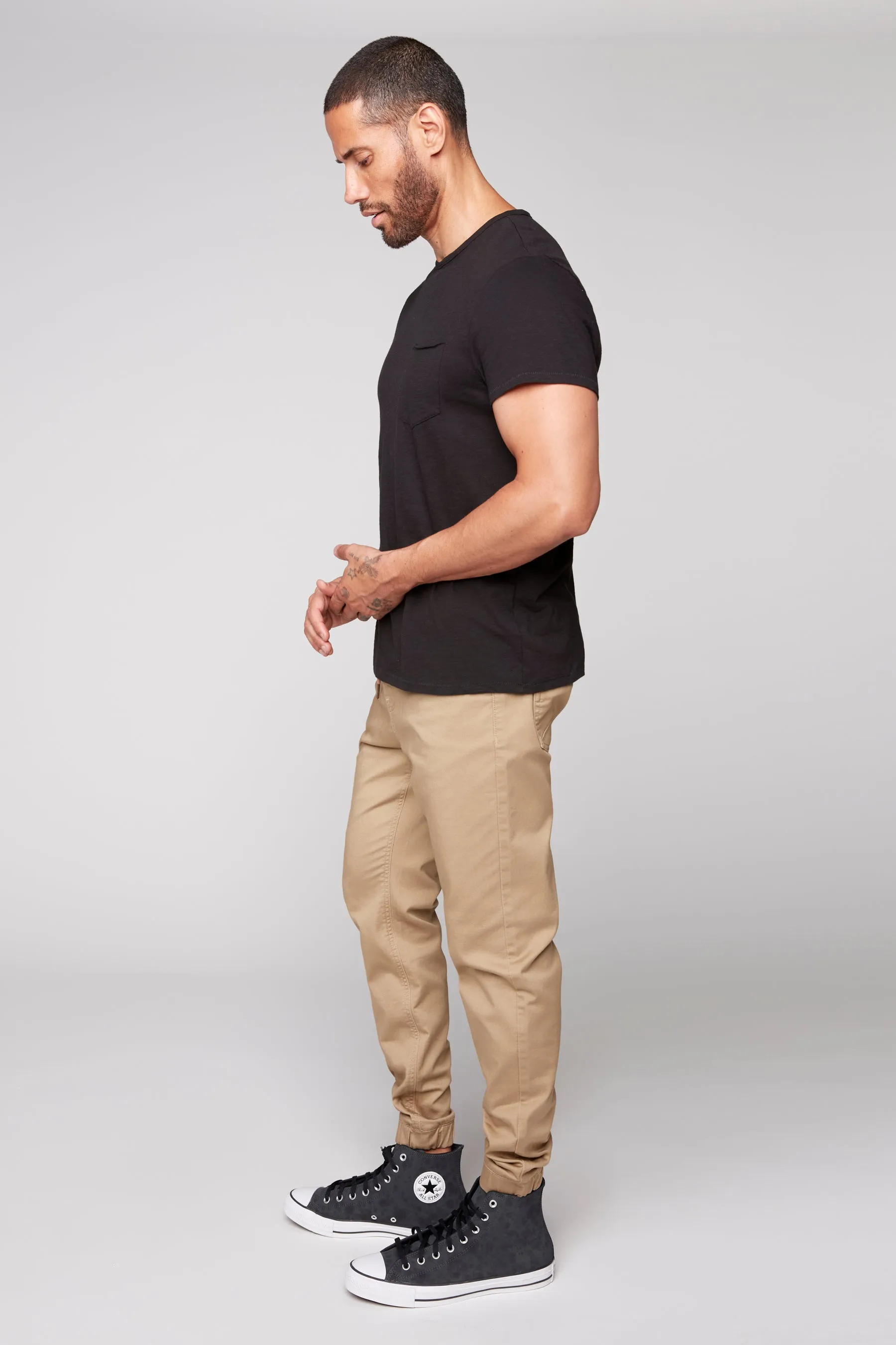 JAGGER - 5 Pocket Soft French Terry Classic Jogger - Beige