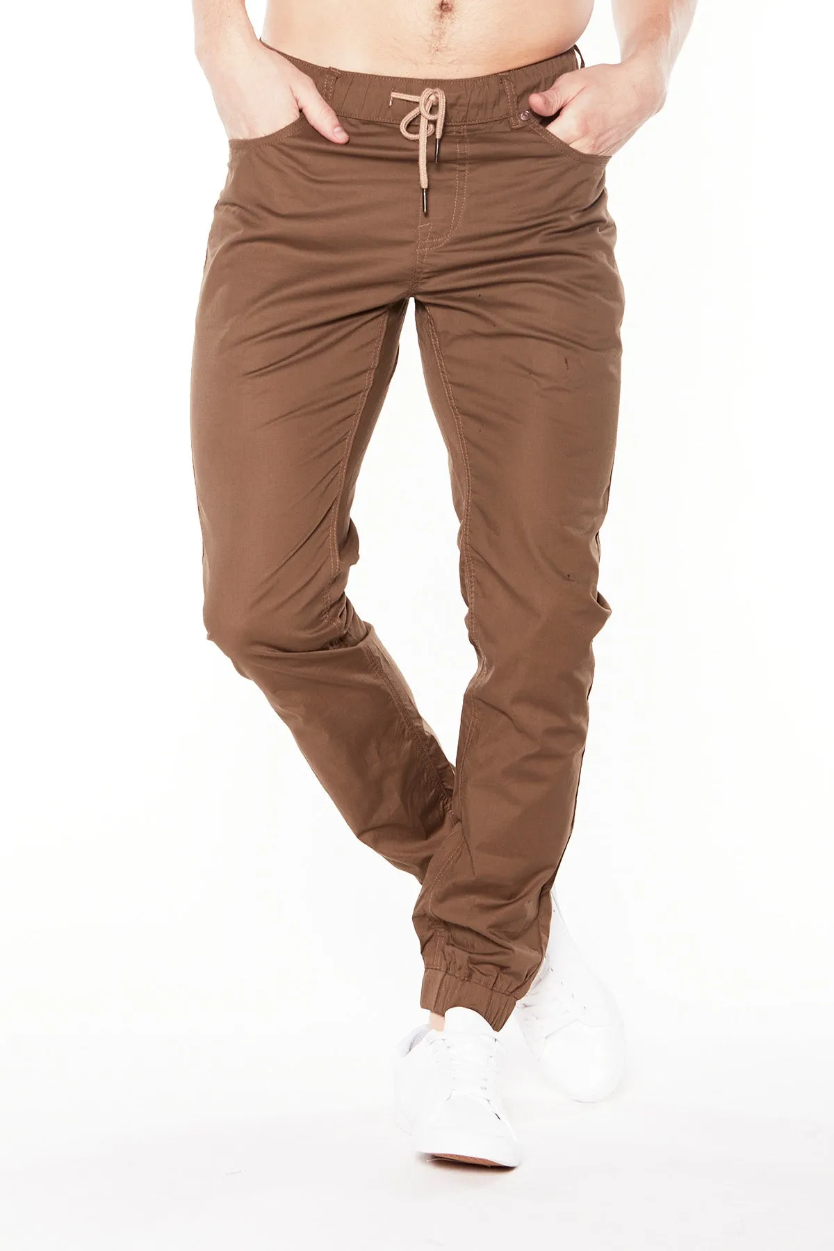 JAGGER - 5 Pocket Twill Classic Jogger - Tobacco