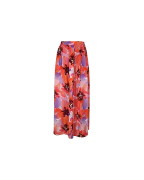 JAQUETTA SILK SKIRT POPPY FLORAL