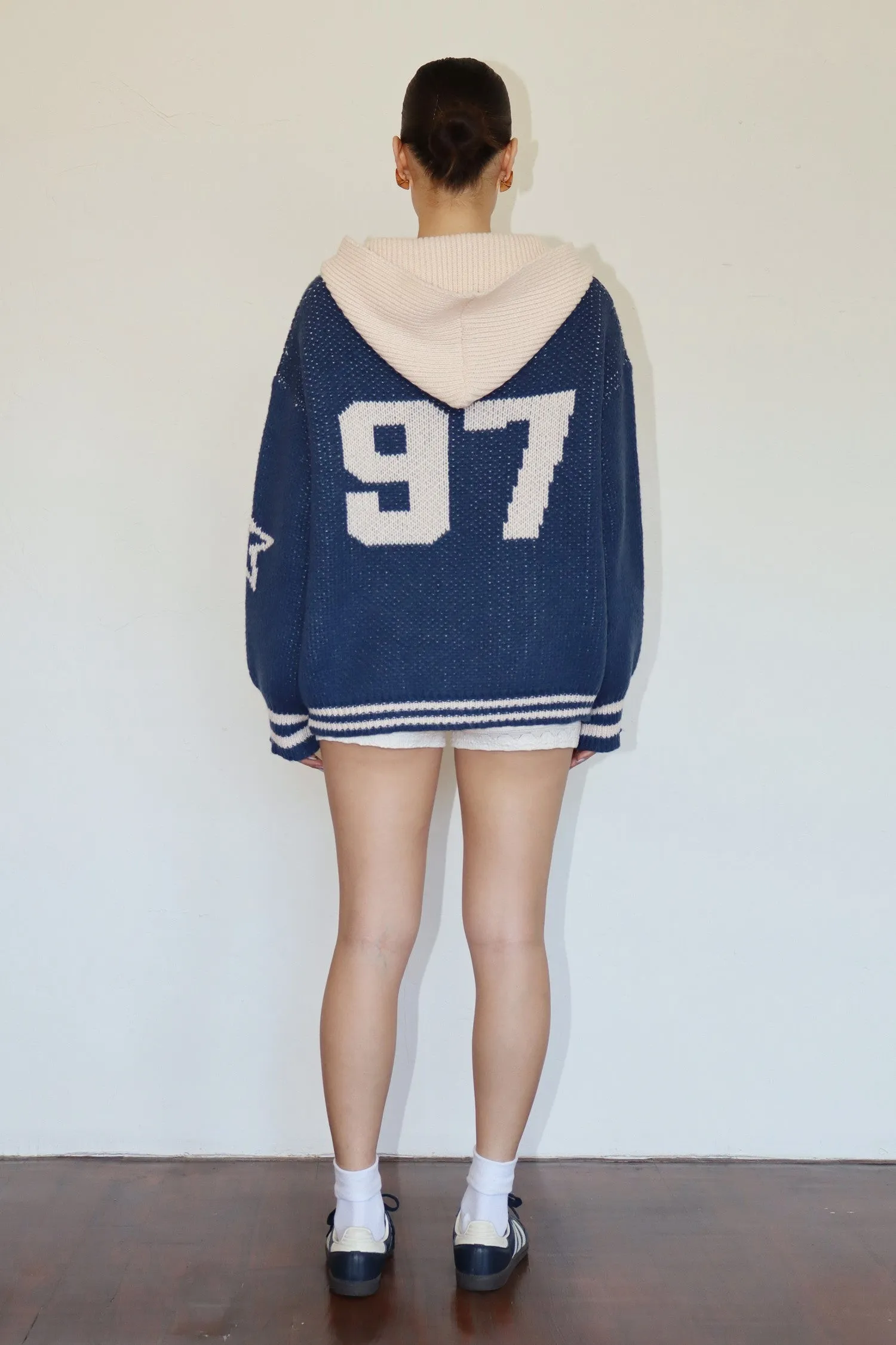 Jerry Varsity Oversized Knit Hoodie