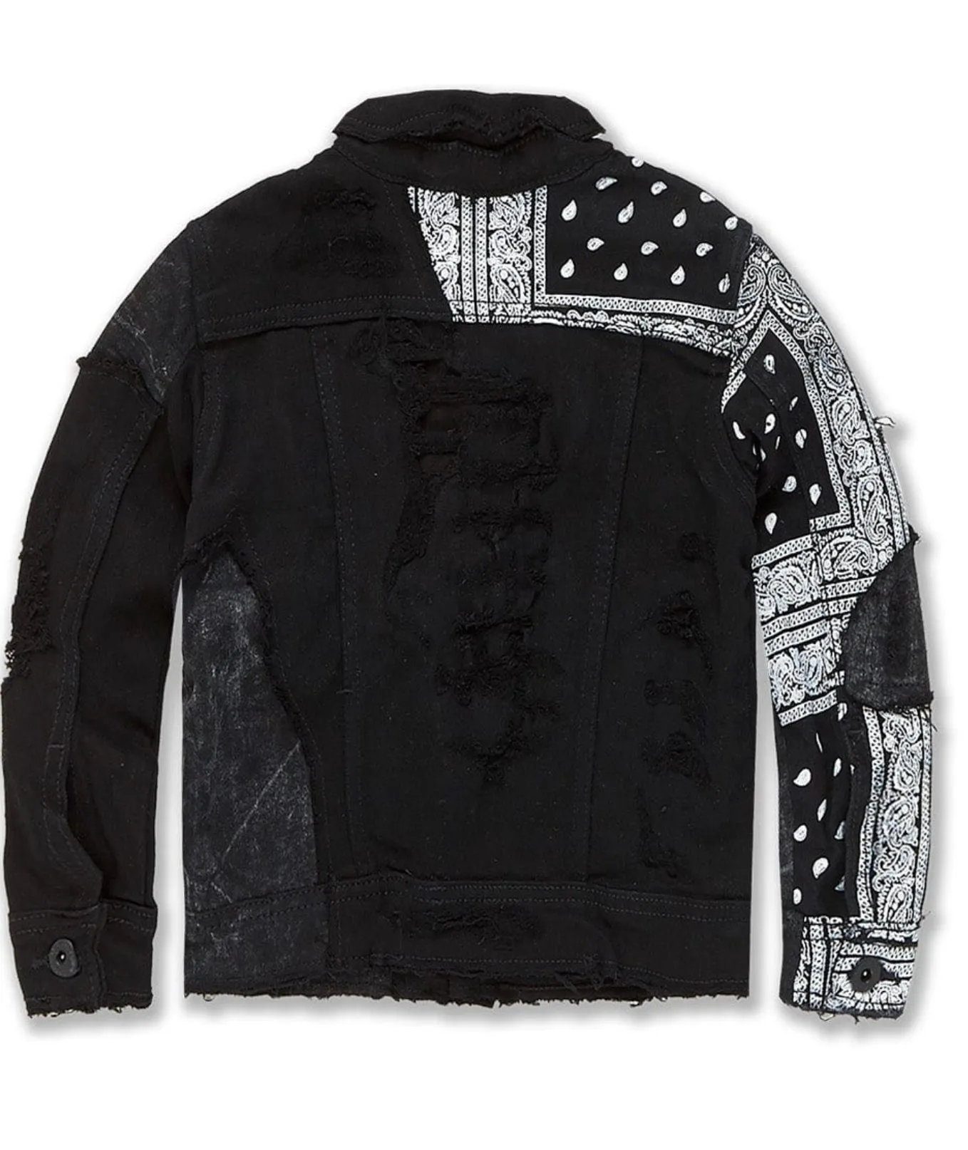 Jordan Craig - Kids  Denim Jacket - Noir- Black/White