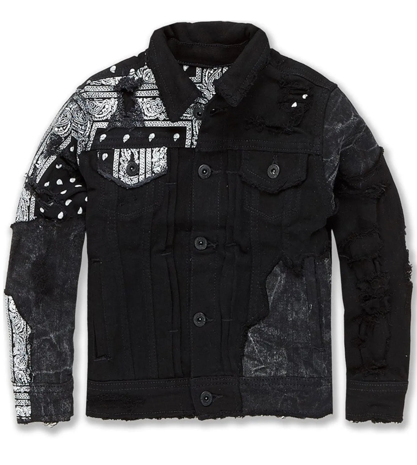 Jordan Craig - Kids  Denim Jacket - Noir- Black/White