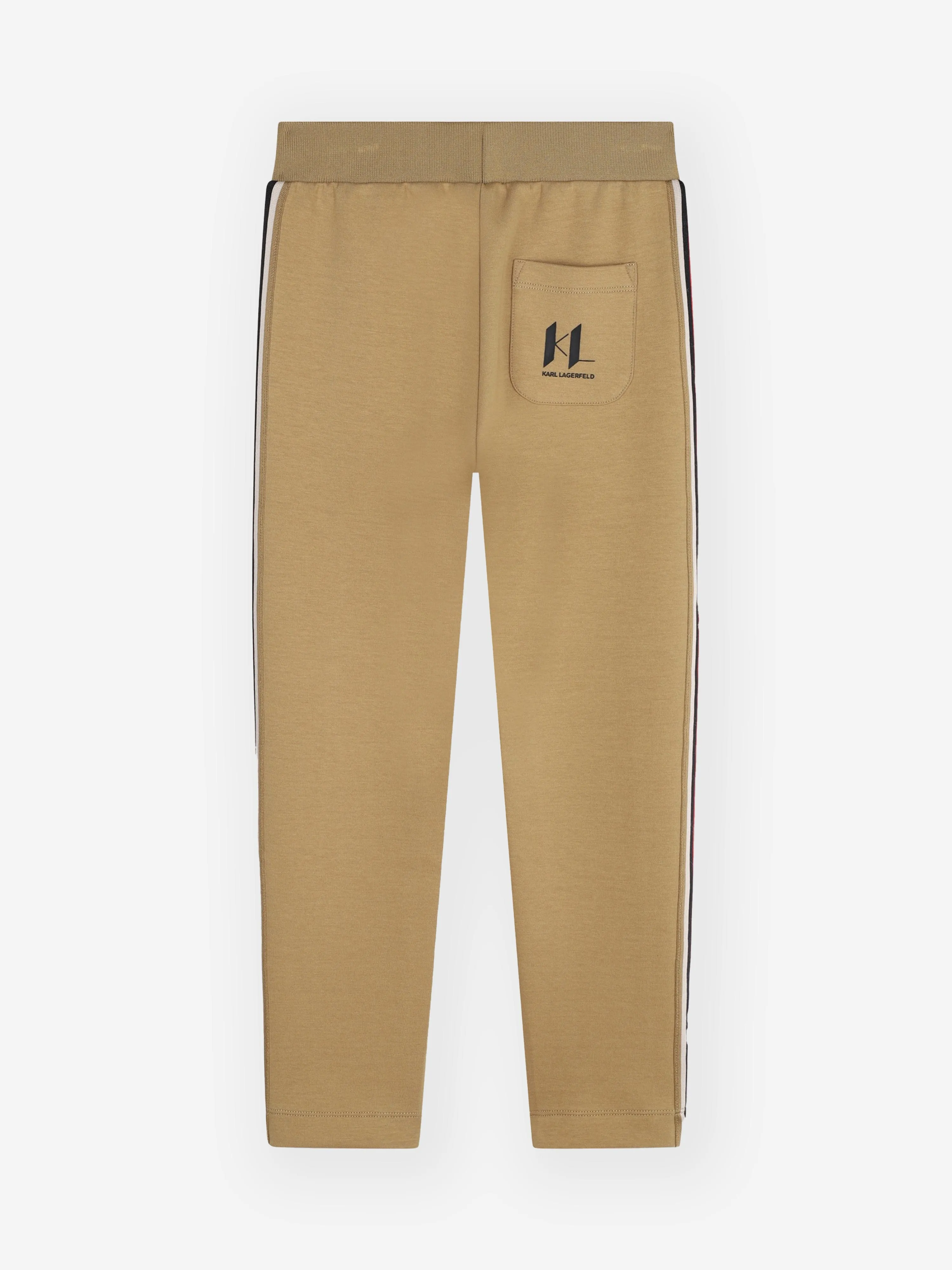 Karl Lagerfeld Boys Logo Track Pants in Beige