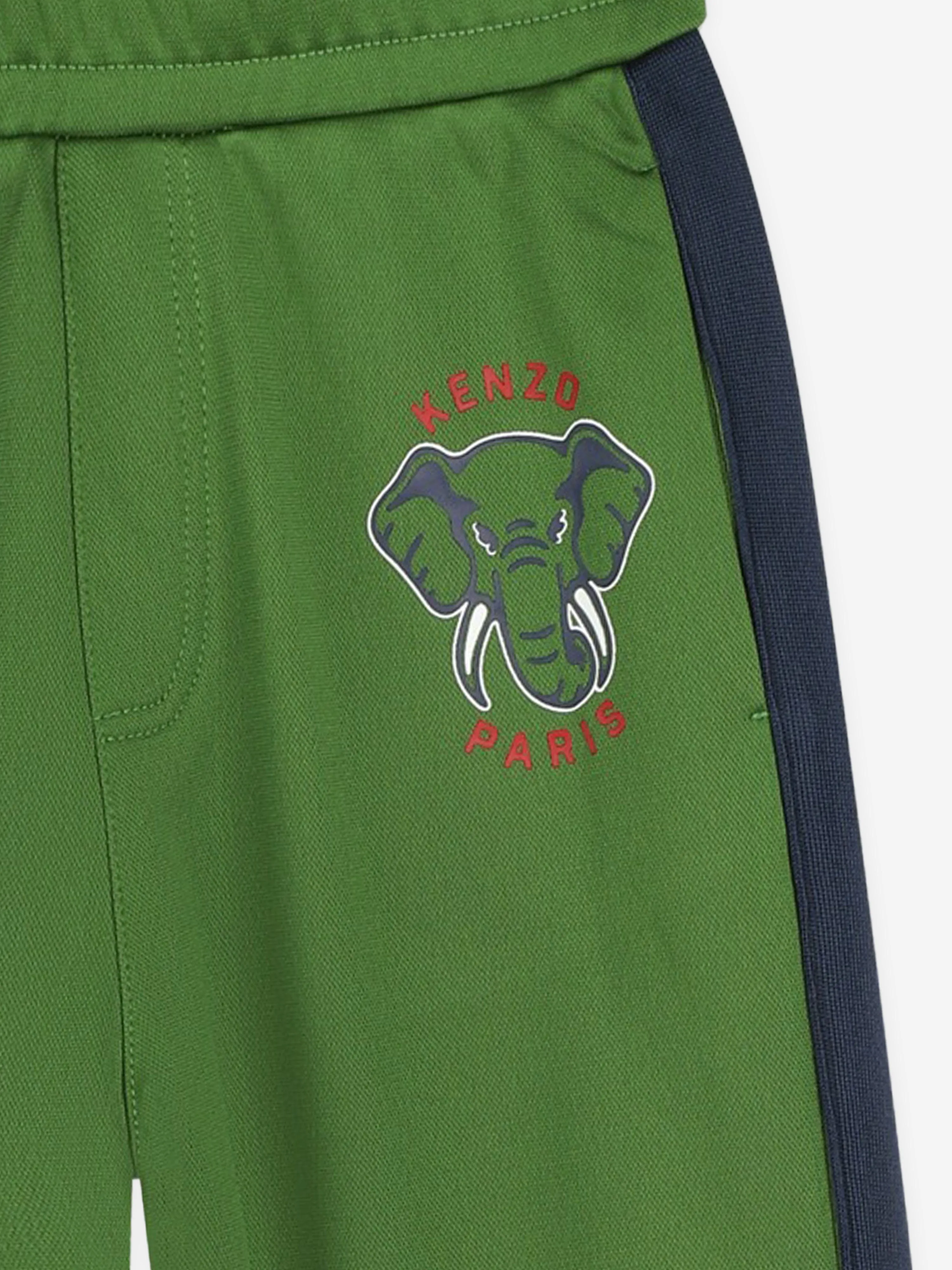 KENZO Kids Elephant Track Pants in Green