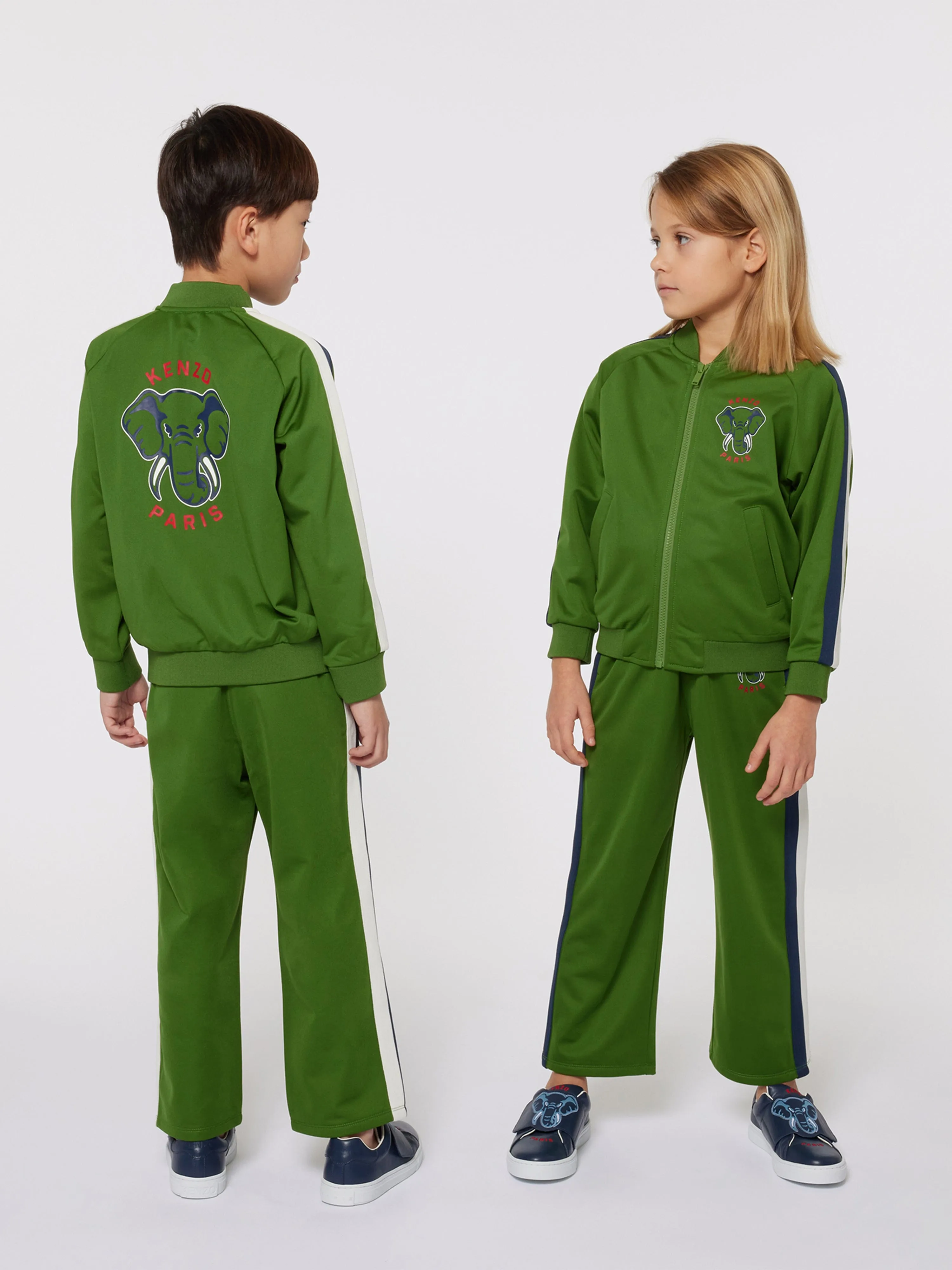 KENZO Kids Elephant Track Pants in Green