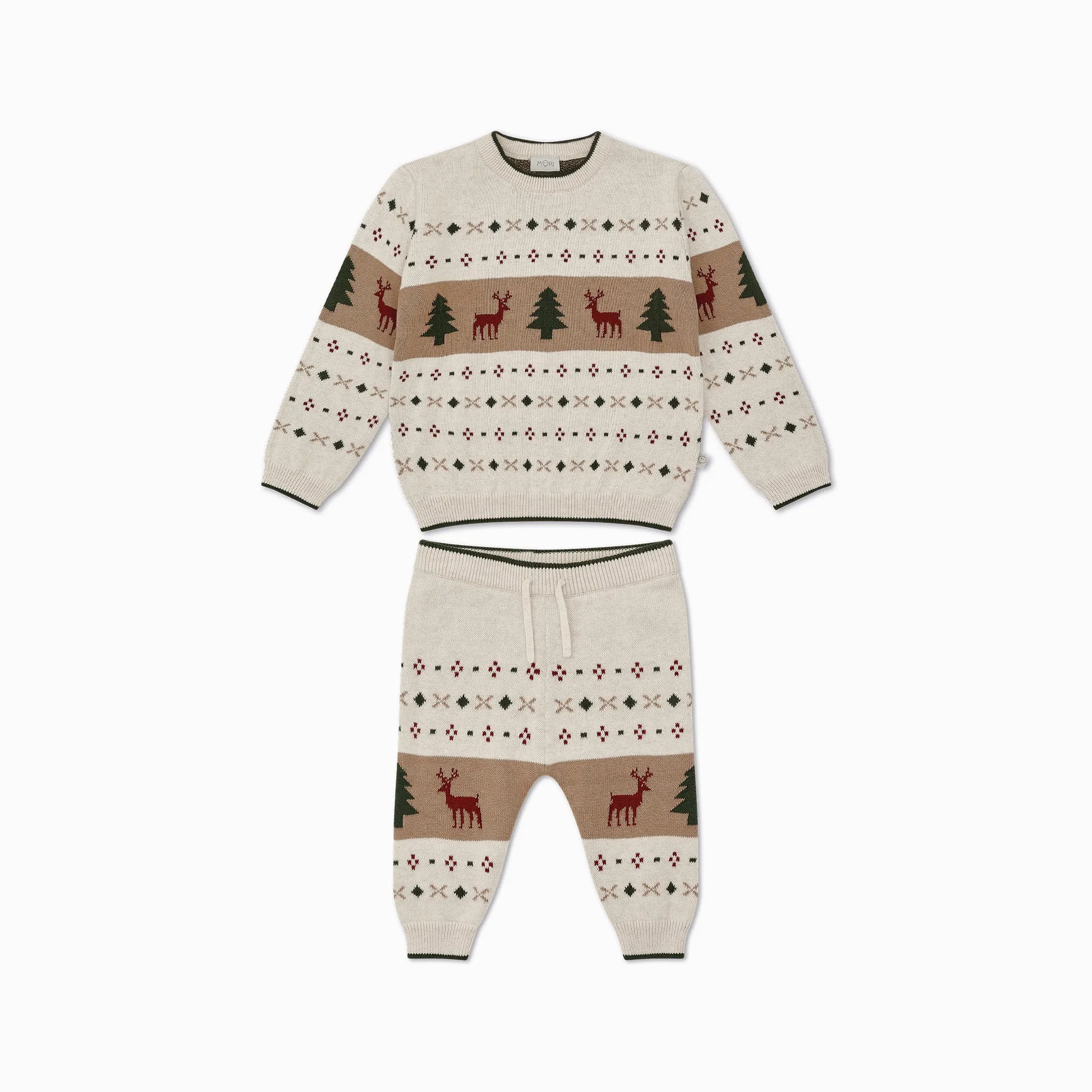 Knitted Fair Isle Sweater & Joggers Outfit