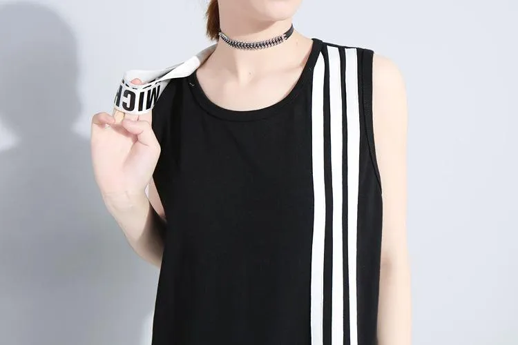 Korean Style Black and White Striped Overall | Millennials