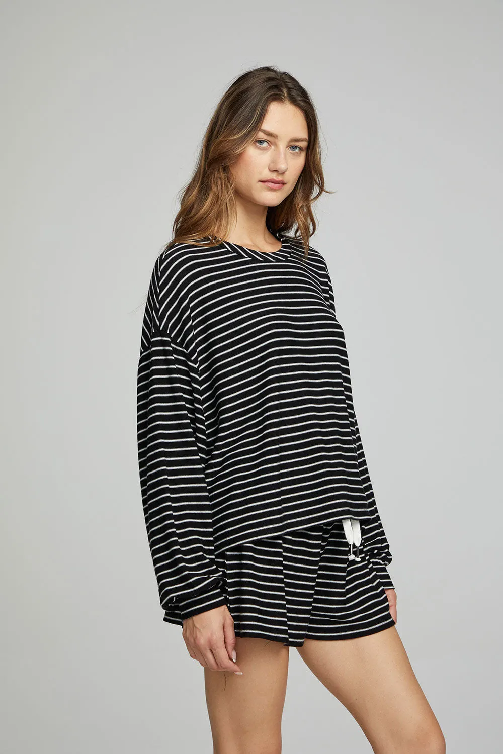 Lesh Long Sleeve - Black and White Stripe