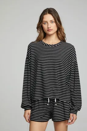 Lesh Long Sleeve - Black and White Stripe