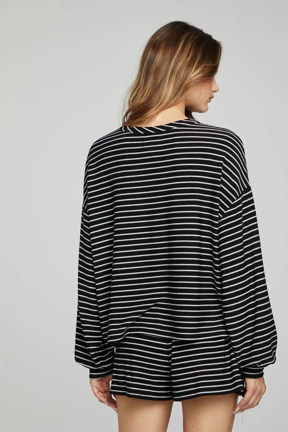 Lesh Long Sleeve - Black and White Stripe