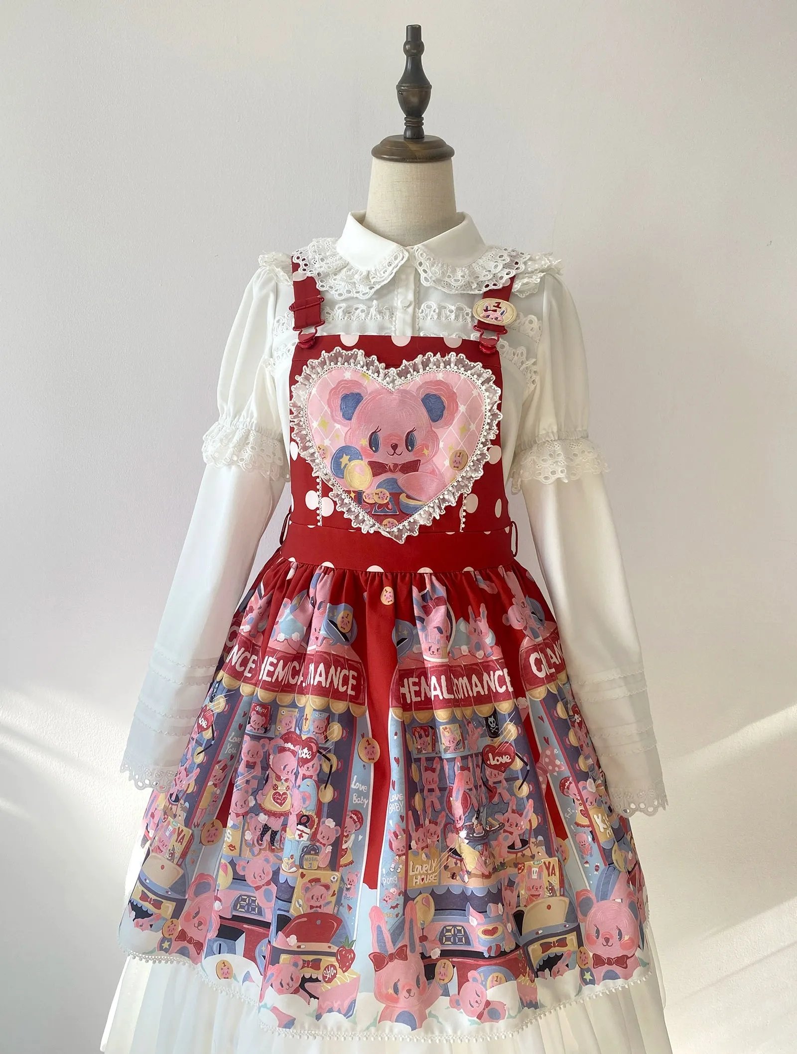 Little Dipper~Cherry Xiaobei~Daily Lolita Splicing Sleeve Lace Shirt