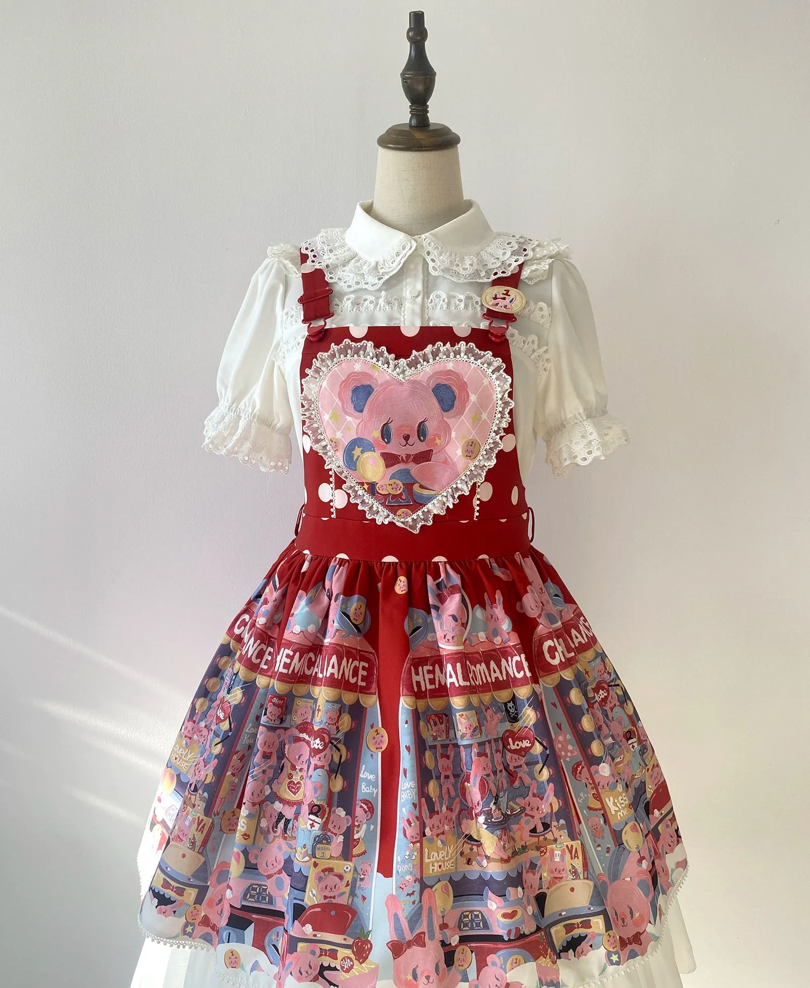 Little Dipper~Cherry Xiaobei~Daily Lolita Splicing Sleeve Lace Shirt