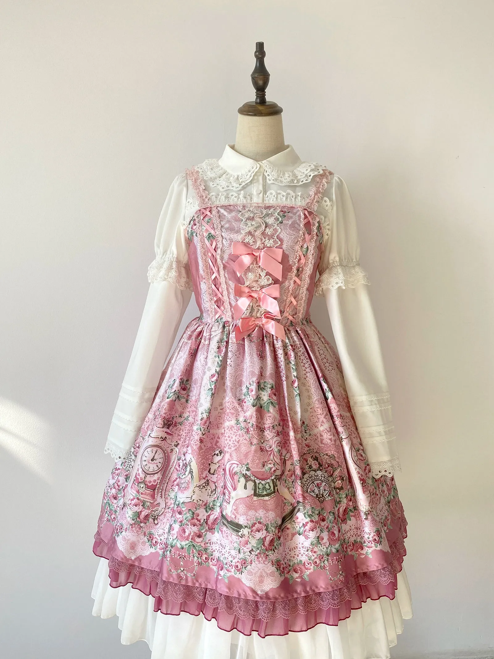 Little Dipper~Cherry Xiaobei~Daily Lolita Splicing Sleeve Lace Shirt