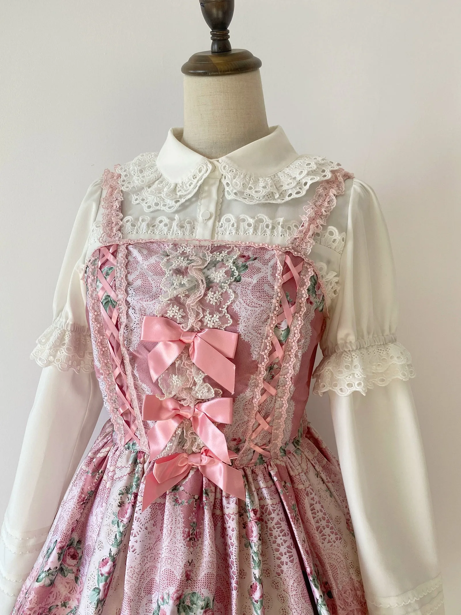 Little Dipper~Cherry Xiaobei~Daily Lolita Splicing Sleeve Lace Shirt