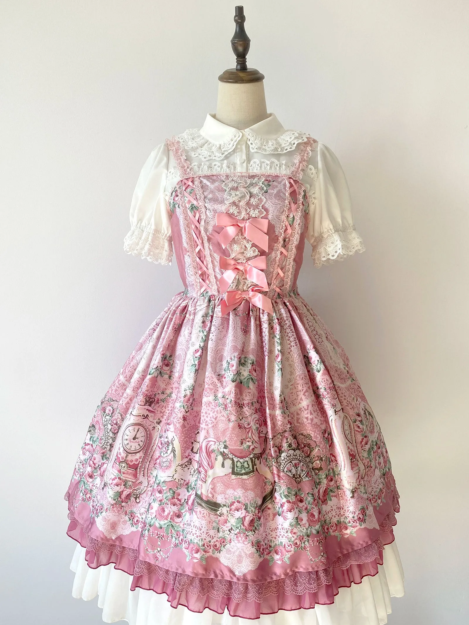 Little Dipper~Cherry Xiaobei~Daily Lolita Splicing Sleeve Lace Shirt