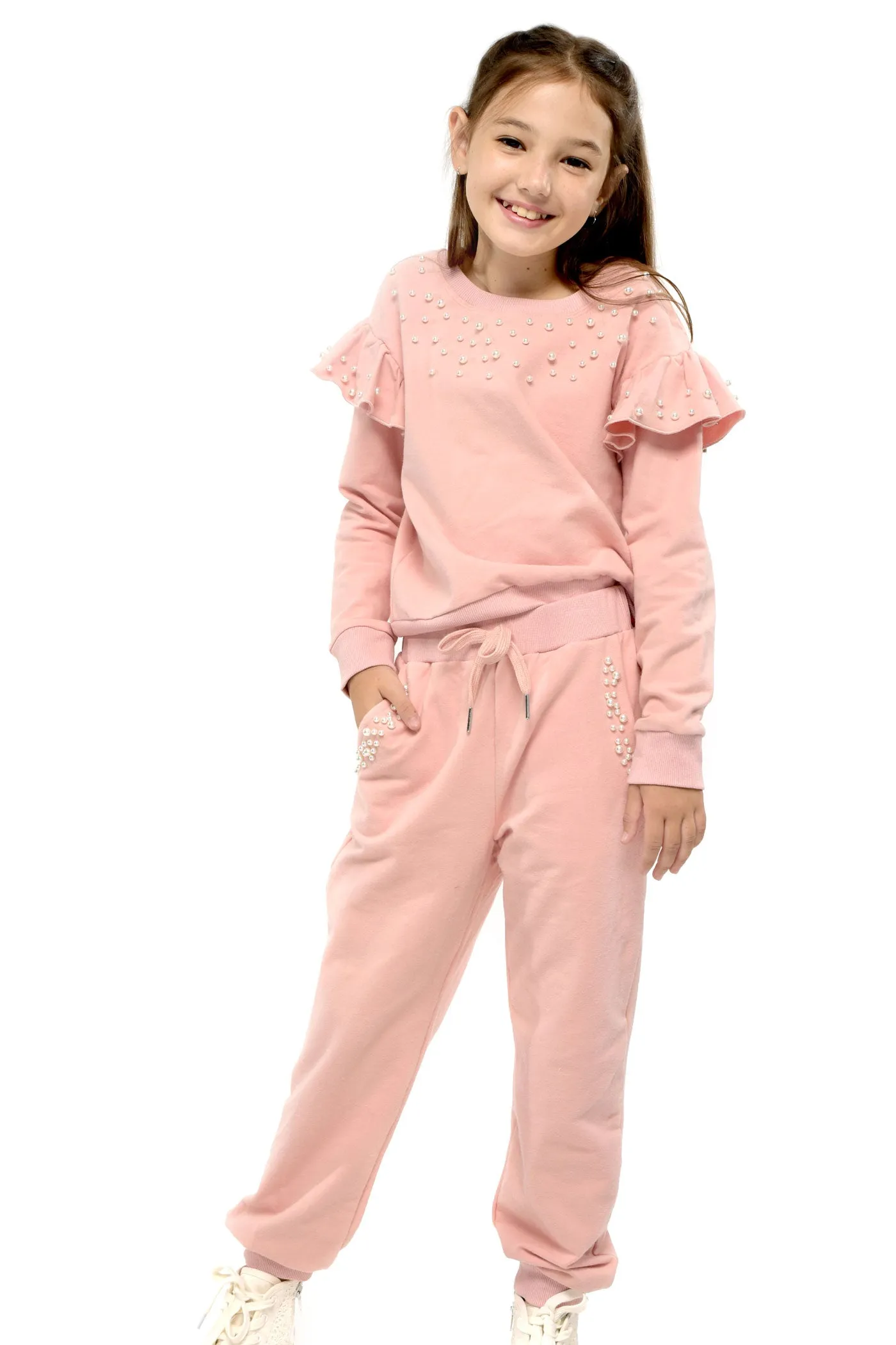 Little Girl's Athleisure Pearl Detailed Joggers