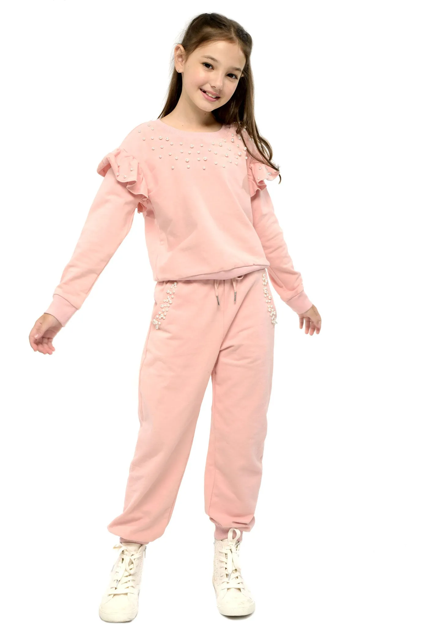 Little Girl's Athleisure Pearl Detailed Joggers