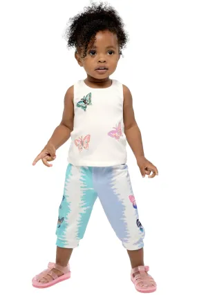 Little Girl’s Color Block Butterfly Capri Joggers