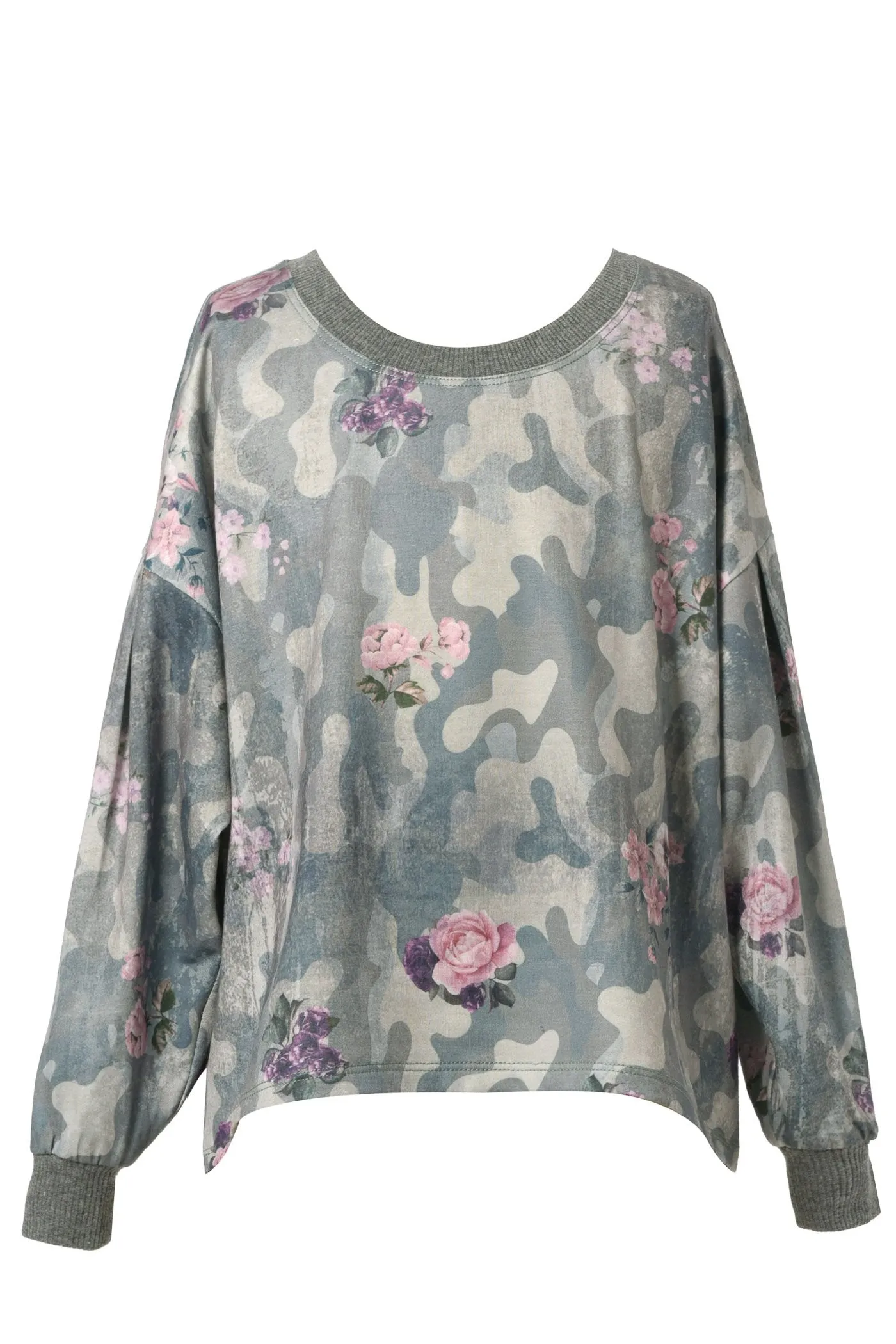 Little Girl's Floral Camo Printed Crewneck Sweatshirt