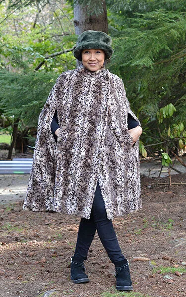 Long Cape - Luxury Faux Fur in Carpathian Lynx - Sold Out!